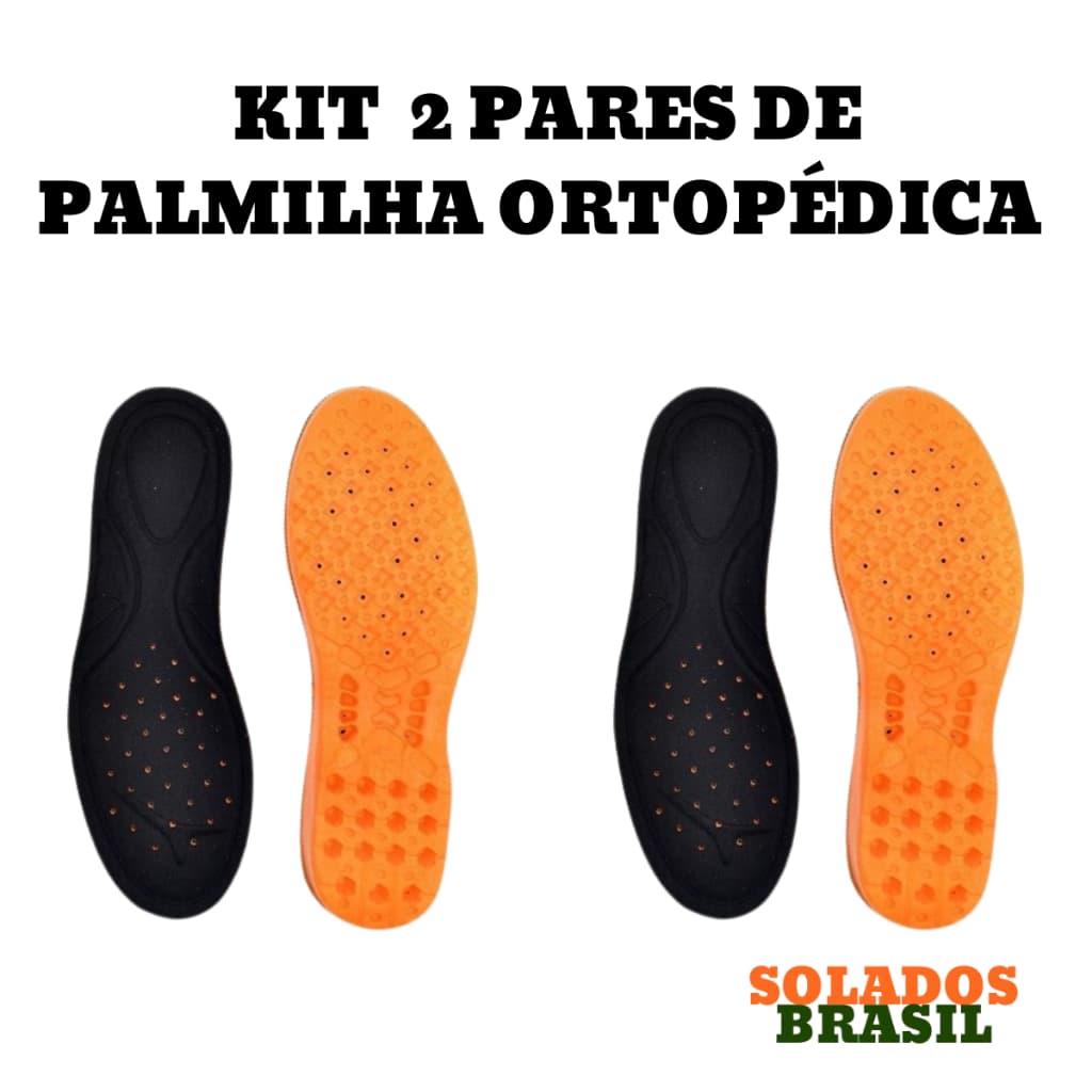 KIT 2 PARES DE PALMILHA ORTOPÉDICA DE GEL SILICONE ANTI-IMPACTO CONFORTÁVEL