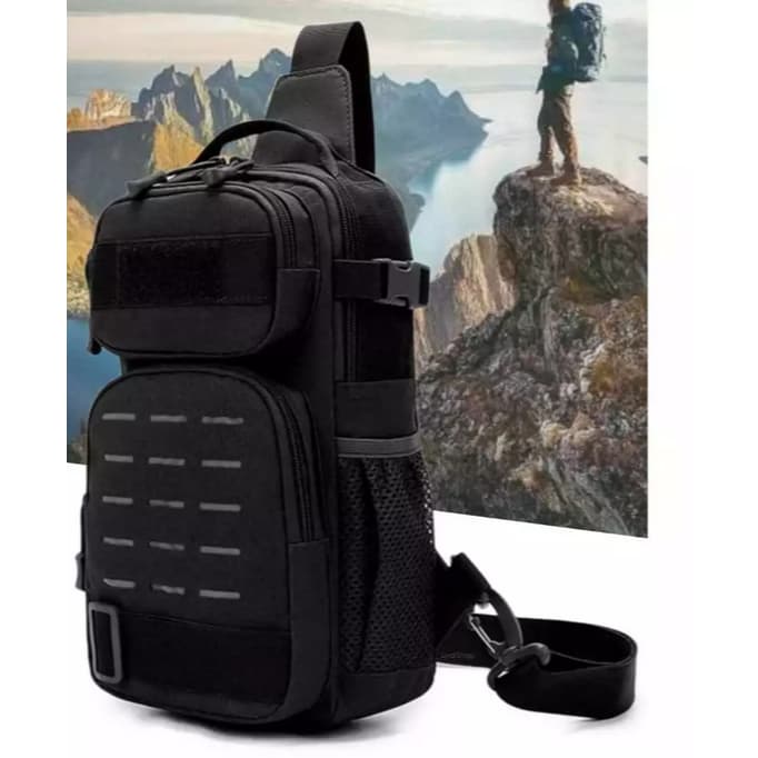 Bolsa Tática Militar de Ombro Transversal Impermeável Reflexiva 10 Litros capacidade Resistente