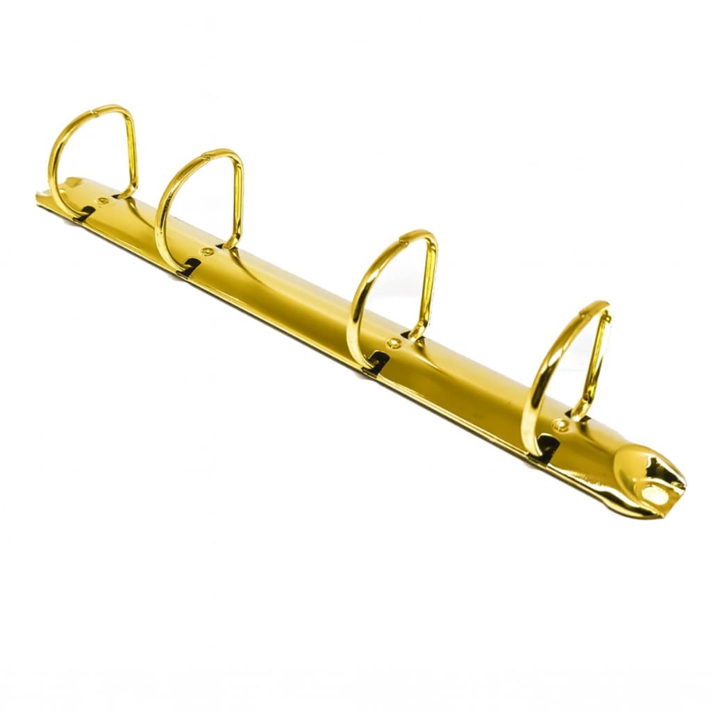1 Garra Para Fichário Dourado 4 Argolas D A5 - 25mm Dourada Ferragem Fichário Pasta Encadernação