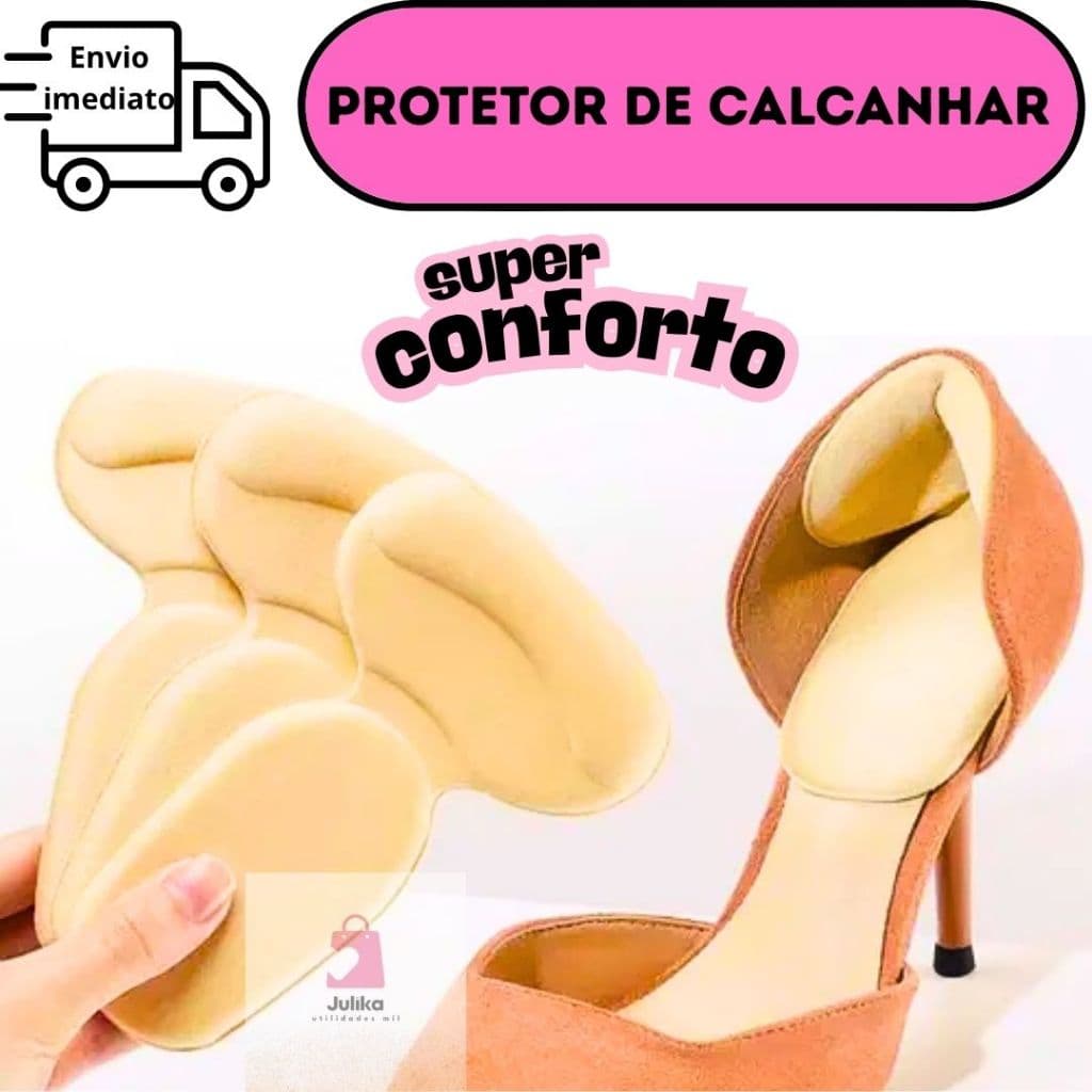 Kit 2 Pares De Protetores Duplo Para Calcanhar Confortável Discreto