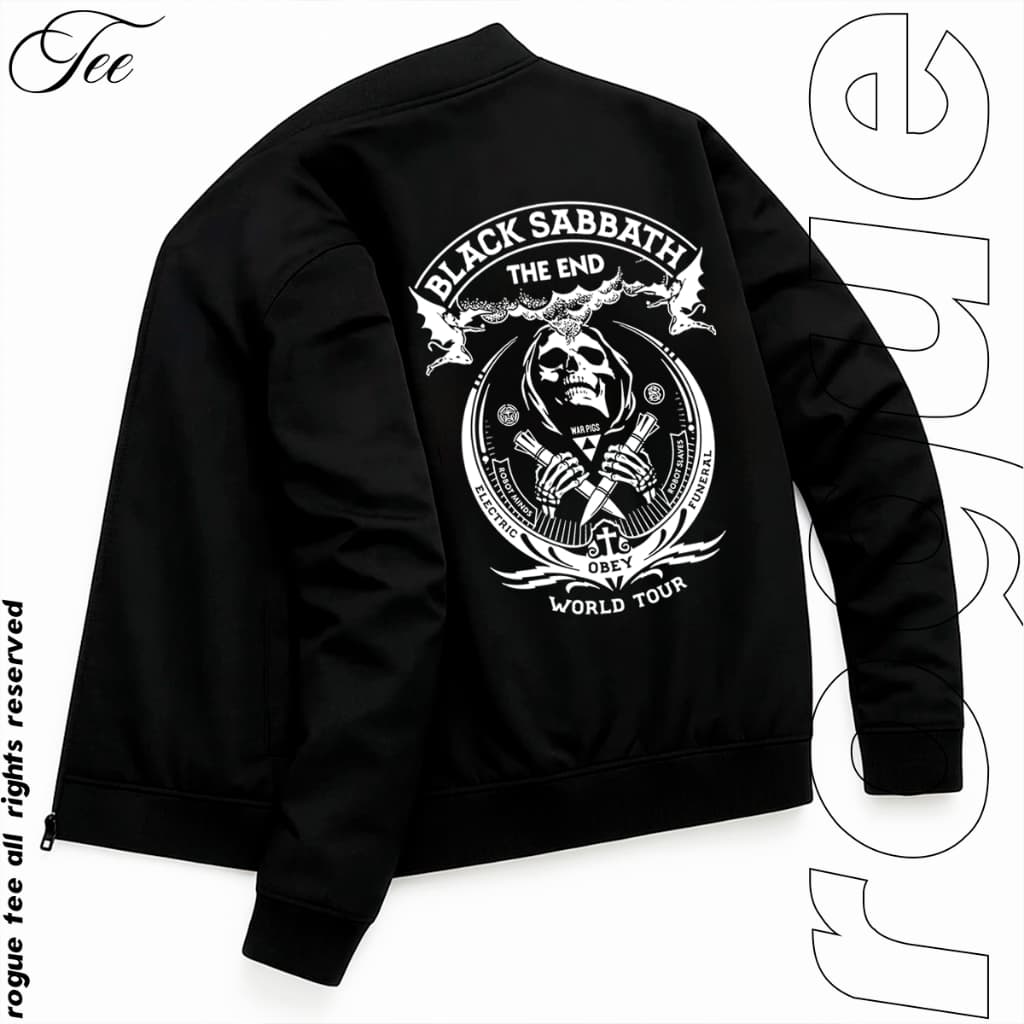 Jaqueta Esportiva Masculina Bomber Black Sabbath The End World Tour Rock Gym
