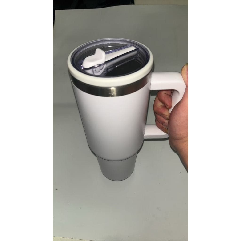 Copo Térmico 1200ml com Alça e Canudo – Cores Sólidas Minimalistas, Ideal para Viagens e Academia！