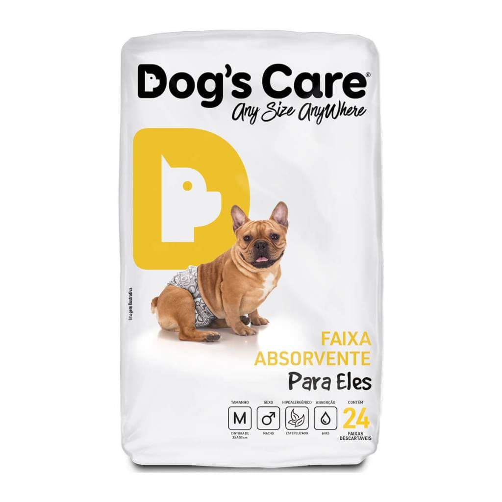 Fralda Higiênica Descartável Cachorro Macho tamanho M 24 Unidades Dogs Care Pet Cães Cão Atacado
