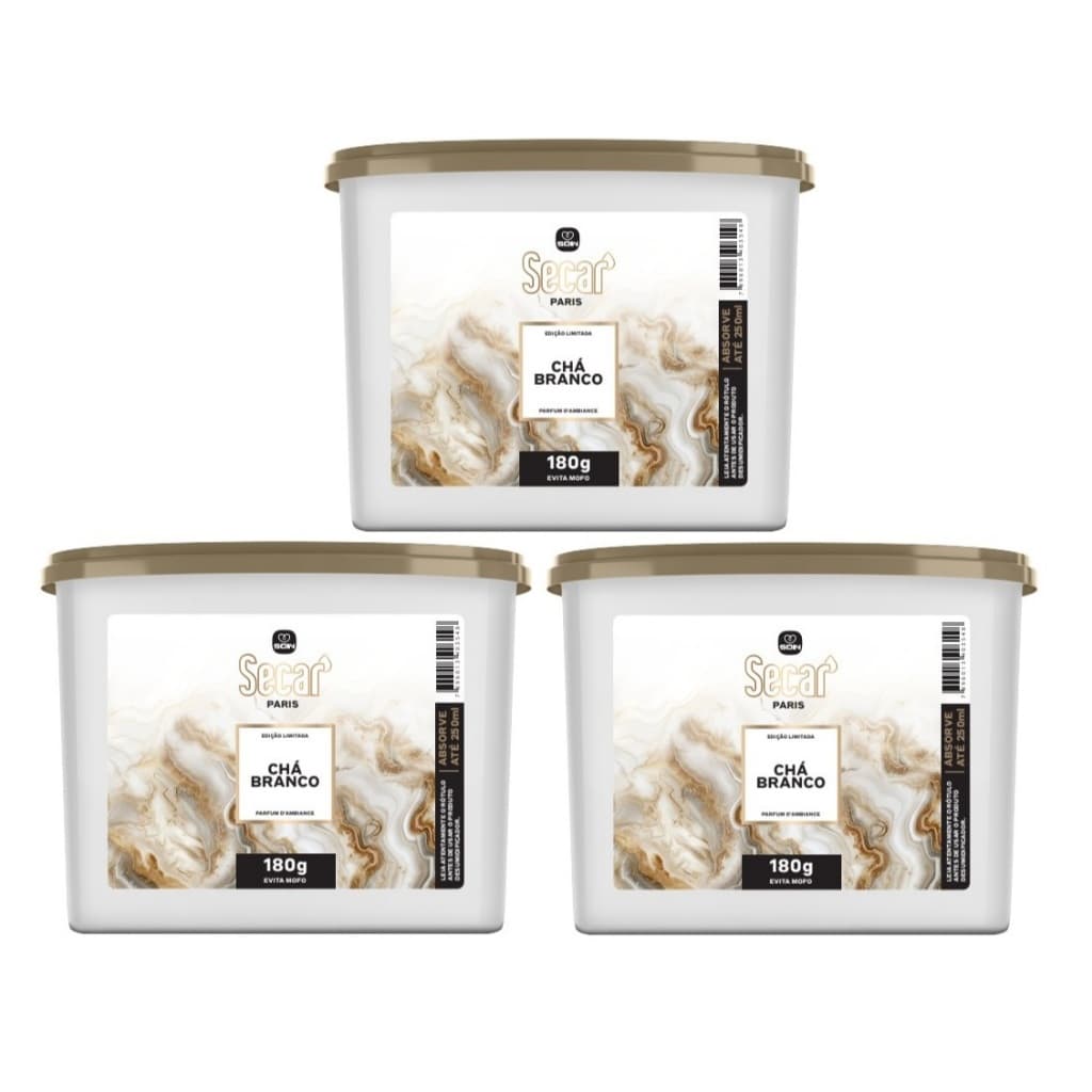 3un Novo Anti Mofo Secar Chá Branco 180g - Evita Mofo Armário Gaveta Aromatico Casa Lar