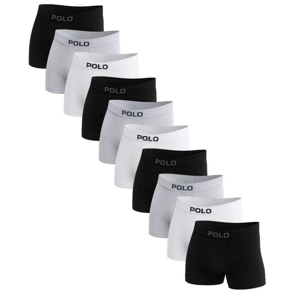 Kit 10 Cuecas Polo Star Boxer Microfibra Sortido