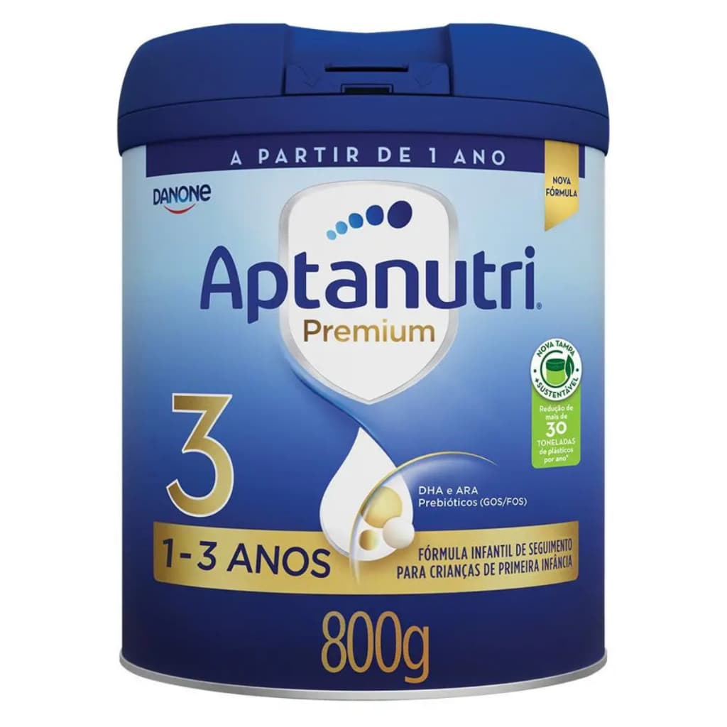 Fórmula Inf. Aptanutri Premium 3 Danone 800g P/ Crianças A Partir De 1 Ano C/ DHA ARA e Prebióticos
