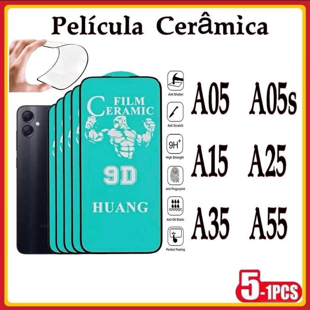 Película Cerâmica 9D 3D Samsung Gel Hidrogel Flexíve A05 A05S A15 A25 A35 A55