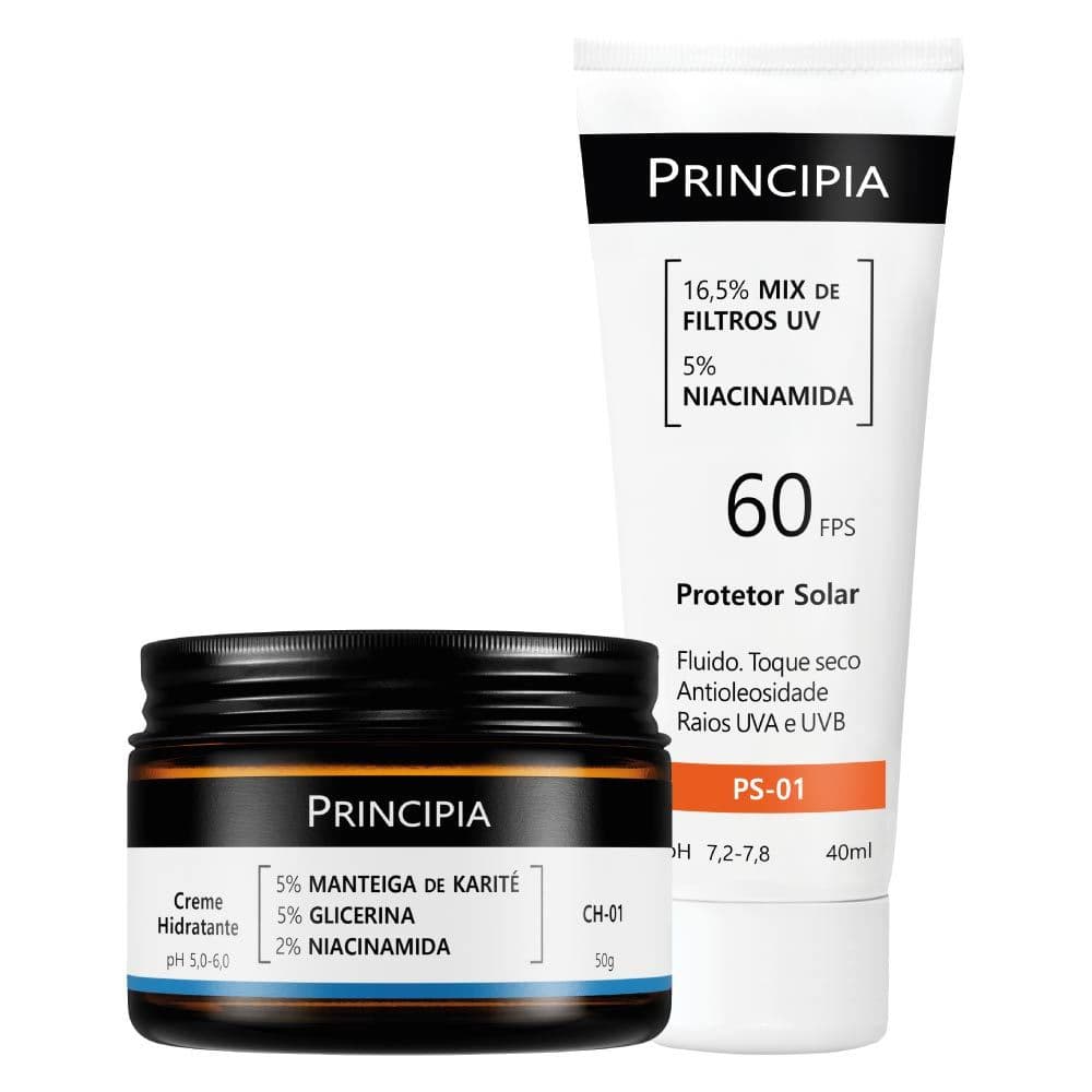Principia Kit Dupla Diária Todo Tipo de Pele c/ Protetor Solar PS-01 FPS 60 + Creme Hidratante CH-01