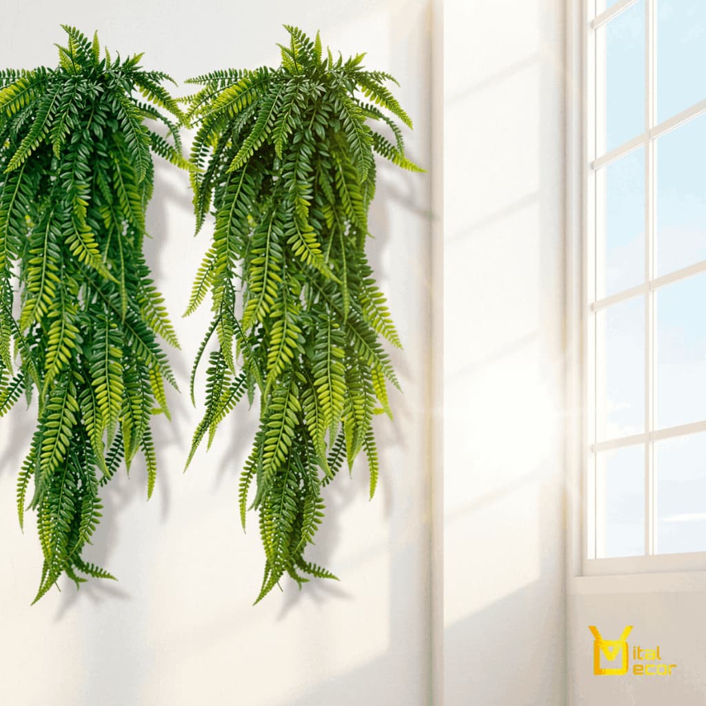 Samambaias Artificiais 80cm  Ambientes Internos e Externos | Folhagem Pendente Realista