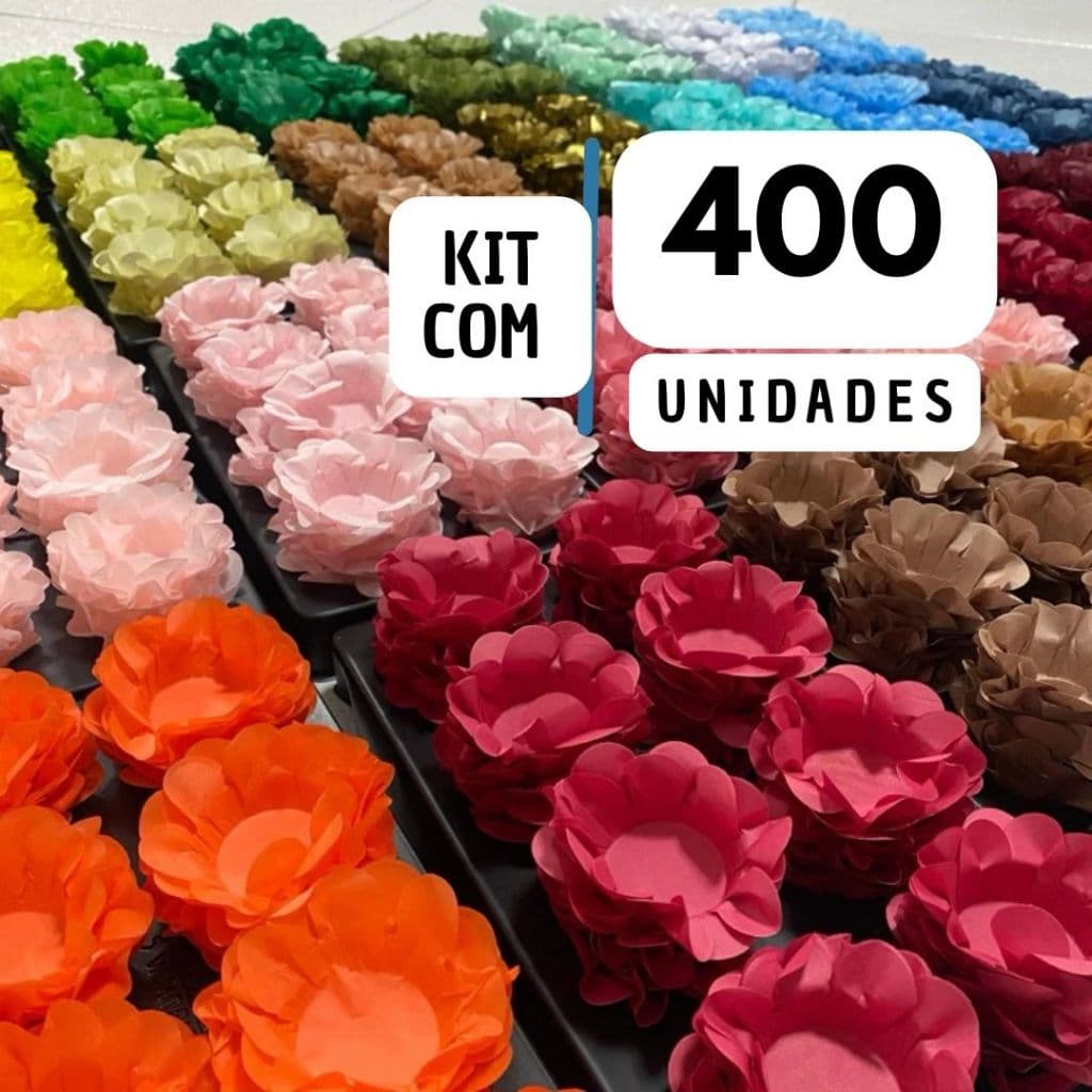 Kit 400 Forminhas Flor de Doces Finos