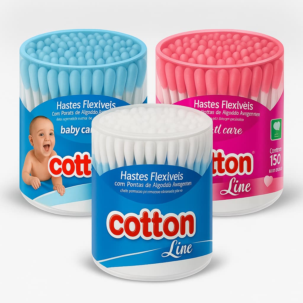 Cotonete Cotton Line - 150un - cotton line - limpeza profunda - ouvidos - cuidados pessoais