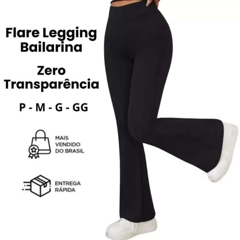Calça Legging Bailarina Flare Modela bumbum Cintura Alta Promoção