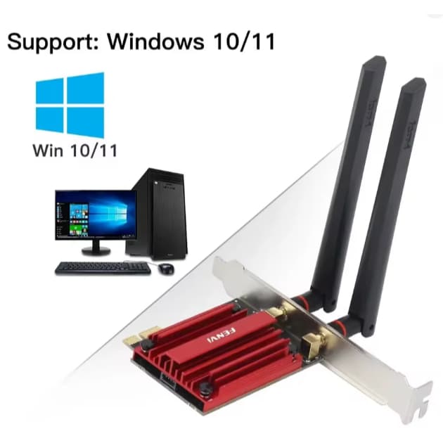 Placa Wi-Fi Fenvi AC1200 Dual Band 2.4G/5Ghz PCI-E – Alta Velocidade para PC
