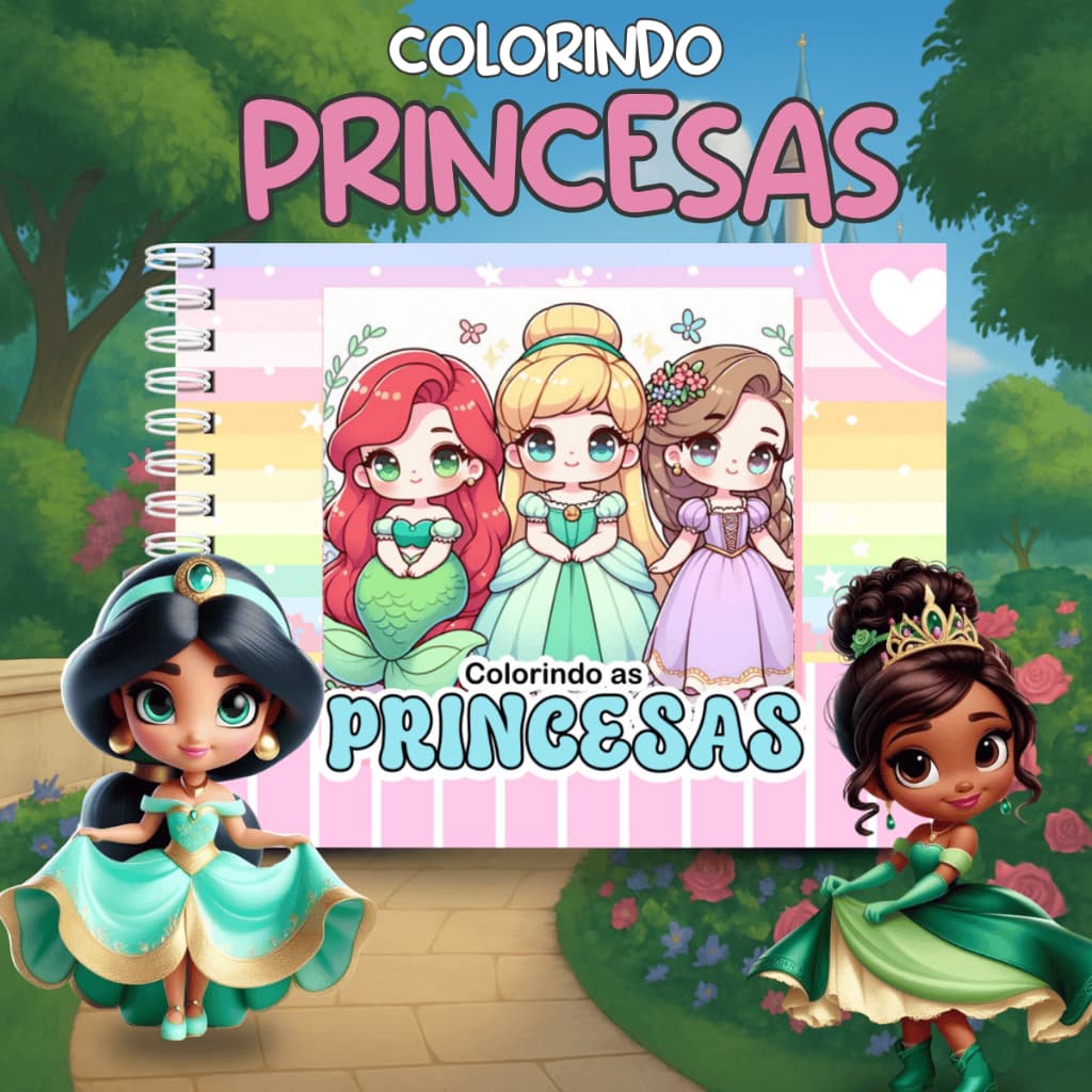 Produto Livro De Colorir Princesas Capa Dura 50 Folhas de 180g