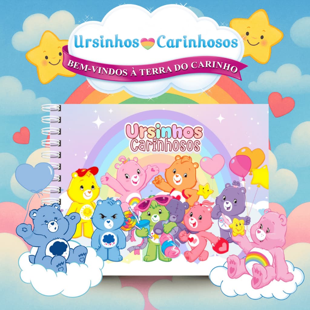 Produto Livro De Colorir Ursinhos Carinhosos Capa Dura 50 Folhas de 180g