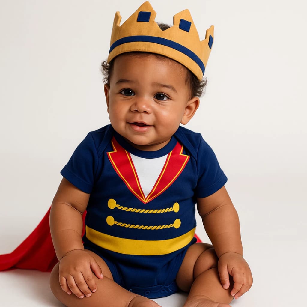 Body Bebê Infantil Menino Mêsversário Temático Príncipe Super Confortável Linha Premium