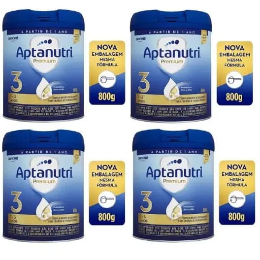 Kit 04 Aptanutri Premium N°3 1-3 Anos lata 800g cada