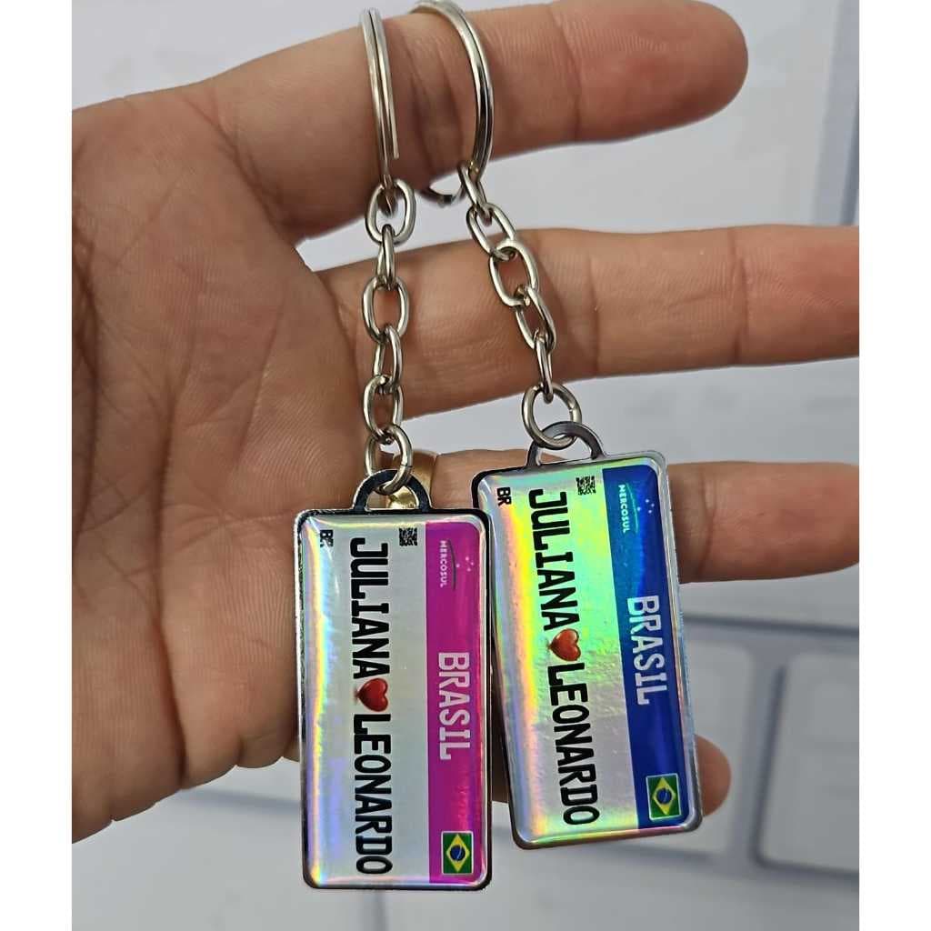 Chaveiro Placa Mercosul Holografico