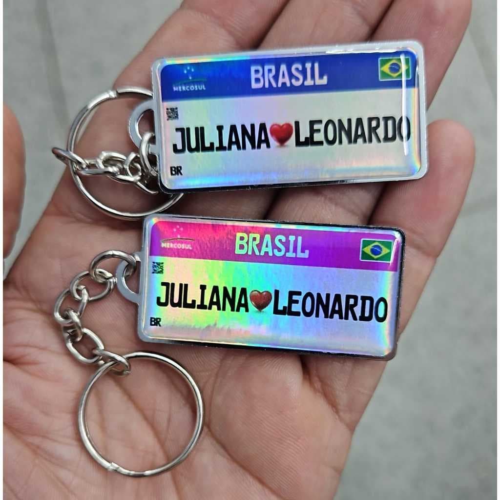 Chaveiro Placa Mercosul Holografico