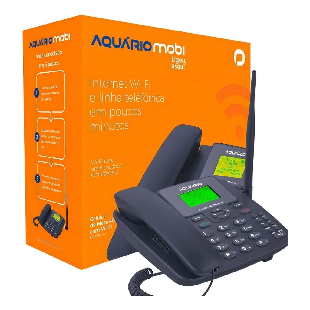 Celular De Mesa 3g E 4g Com Wi-fi Dual Chip Aquário CA-42SX 4G Cor Preto