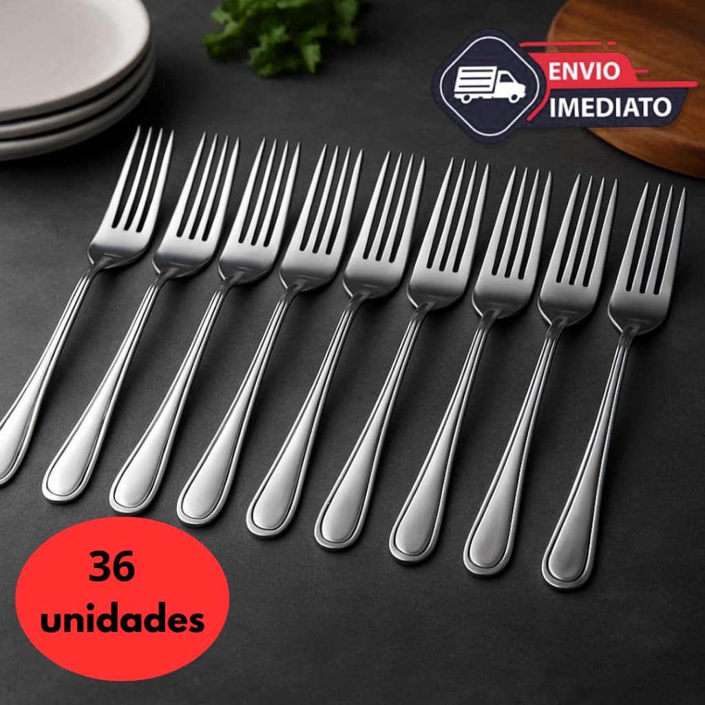 Jogo de Garfos de Mesa em Aço Inox não enferruja para Restaurante, Churrasco, Buffet, Cozinha