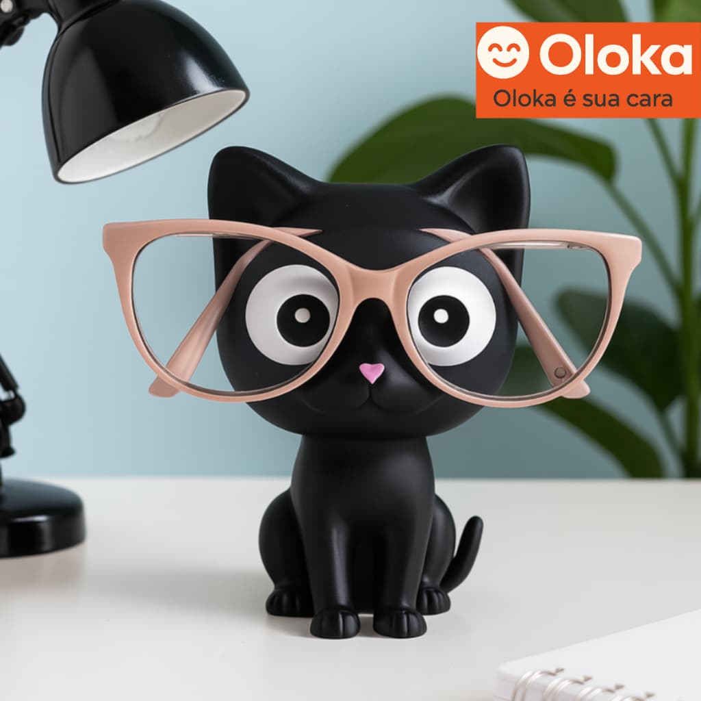 Porta Óculos Gatinho Fofo | Suporte Decorativo e Criativo para Mesa