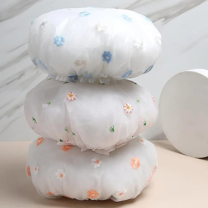 Touca De Banho Luxo Camada Dupla Elástico Impermeável