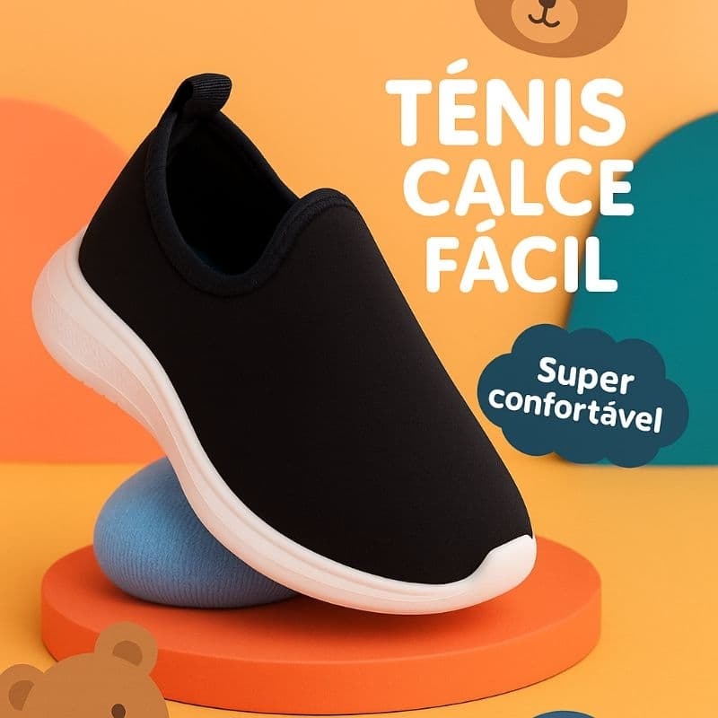 Tenis Calce Fácil Infantil Confortável Menino e Menina  do 20/27 Preto Pink