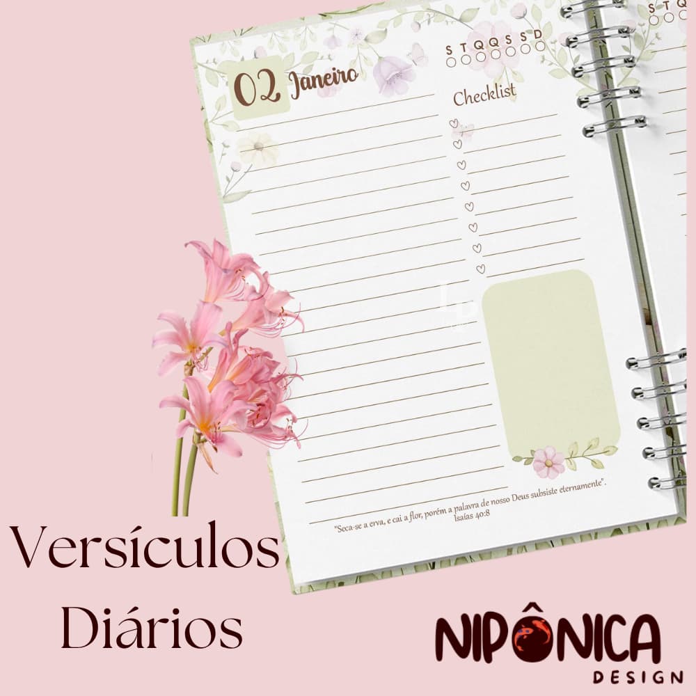 Miolo de Agenda Edificante Permanente com Versículos diários