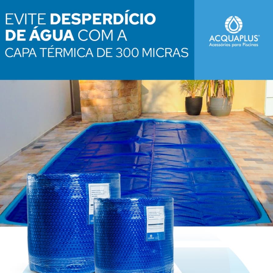 Capa térmica para piscina - Lona Bolha protege e aquece 300Micras -03 Opções cor - Escolha a medida