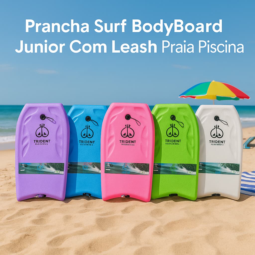 Prancha Surf BodyBoard Junior Com Leash Praia Piscina