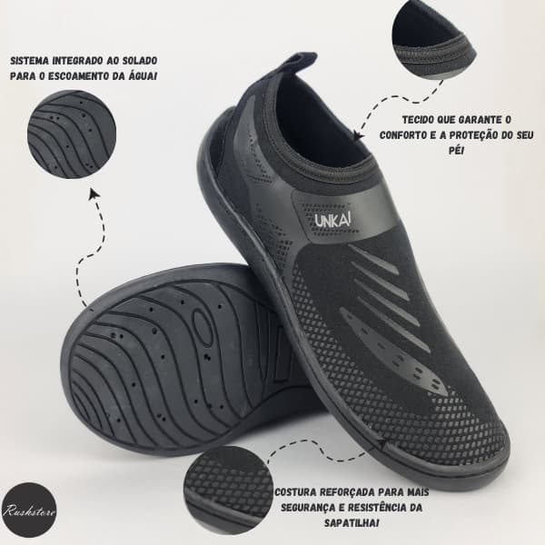 Sapatilha Neopreme Infantil Aquatica pescaria praia piscina esportes soladoborracha costurado