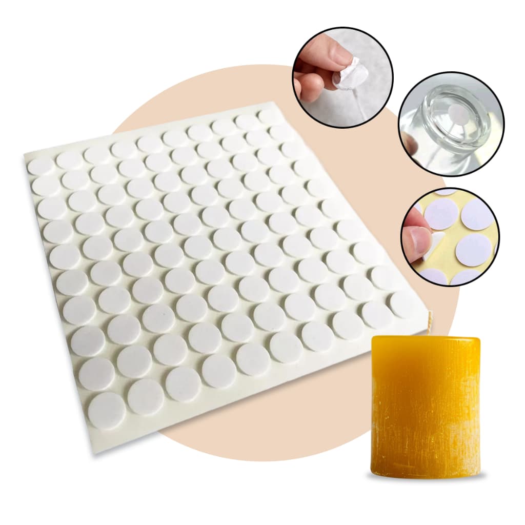 Adesivo Dupla Face para Fixar Pavio Vela Artesanal 100un