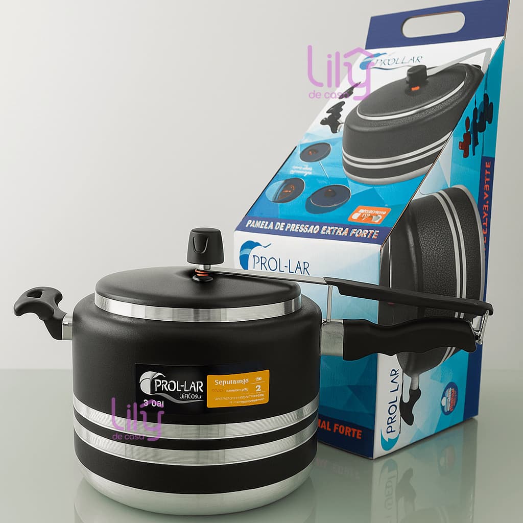 Panela de pressão de 5,05 Litros com duas válvulas de segurança de excelente qualidade da Prol lar.