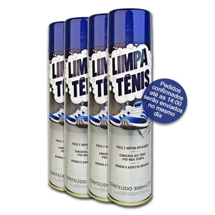 Kit até 4 Spray  Limpa Tênis - Espuma Mágica Branco e Colorido - Petroplus -  Limpador a Seco Perfumado 1UN/2UN/3UN/4UN