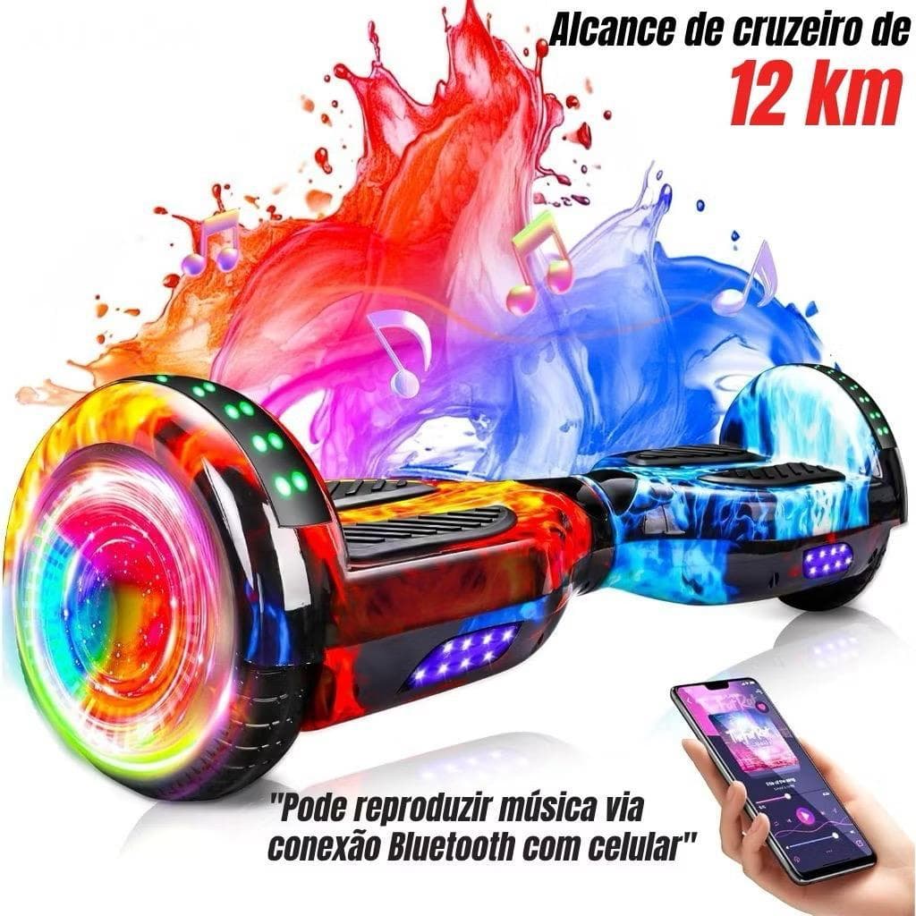 Hoverboard 6,5” com LED, Bluetooth e Motor 600W – Brinquedo Infantil Premium para Meninos e Meninas