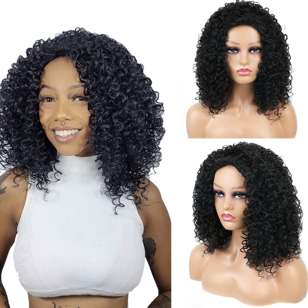 Peruca Cacheada Volumosa Premium 40cm com Touca | Fibra Orgânica Natural,  Estilo Realista GEORGIA