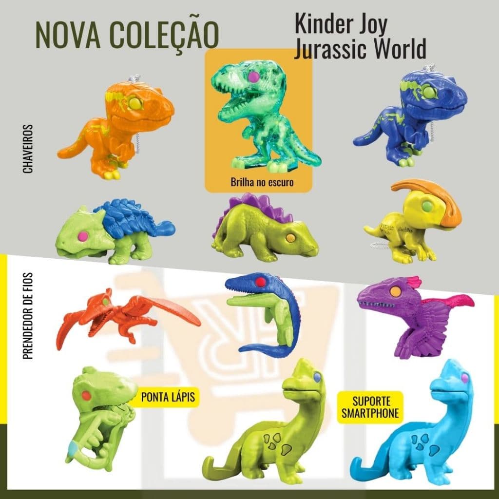 Colecionáveis Surpresas Kinder Joy Dinossauros - Jurassic