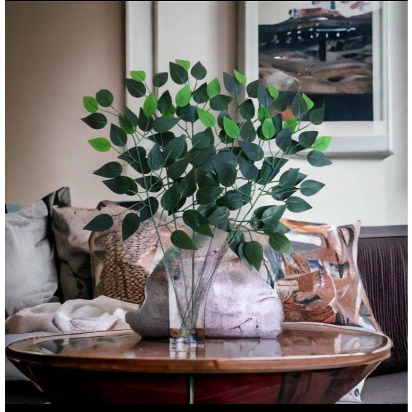 Kit 10 Galhos Folha De Ficus Artificial Decoração Folhagem