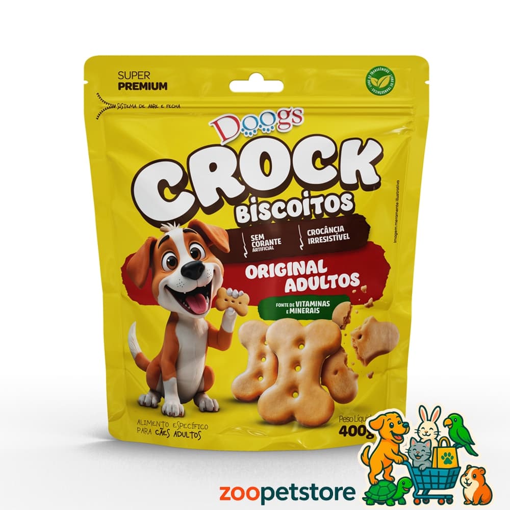 Biscoito para Cães Adultos Original Doogs Crock 400gr