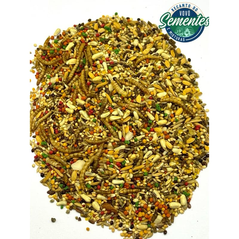 2KG Mistura Premium com Inseto P/ Azulão Galo-de-campina Ração Premium completa