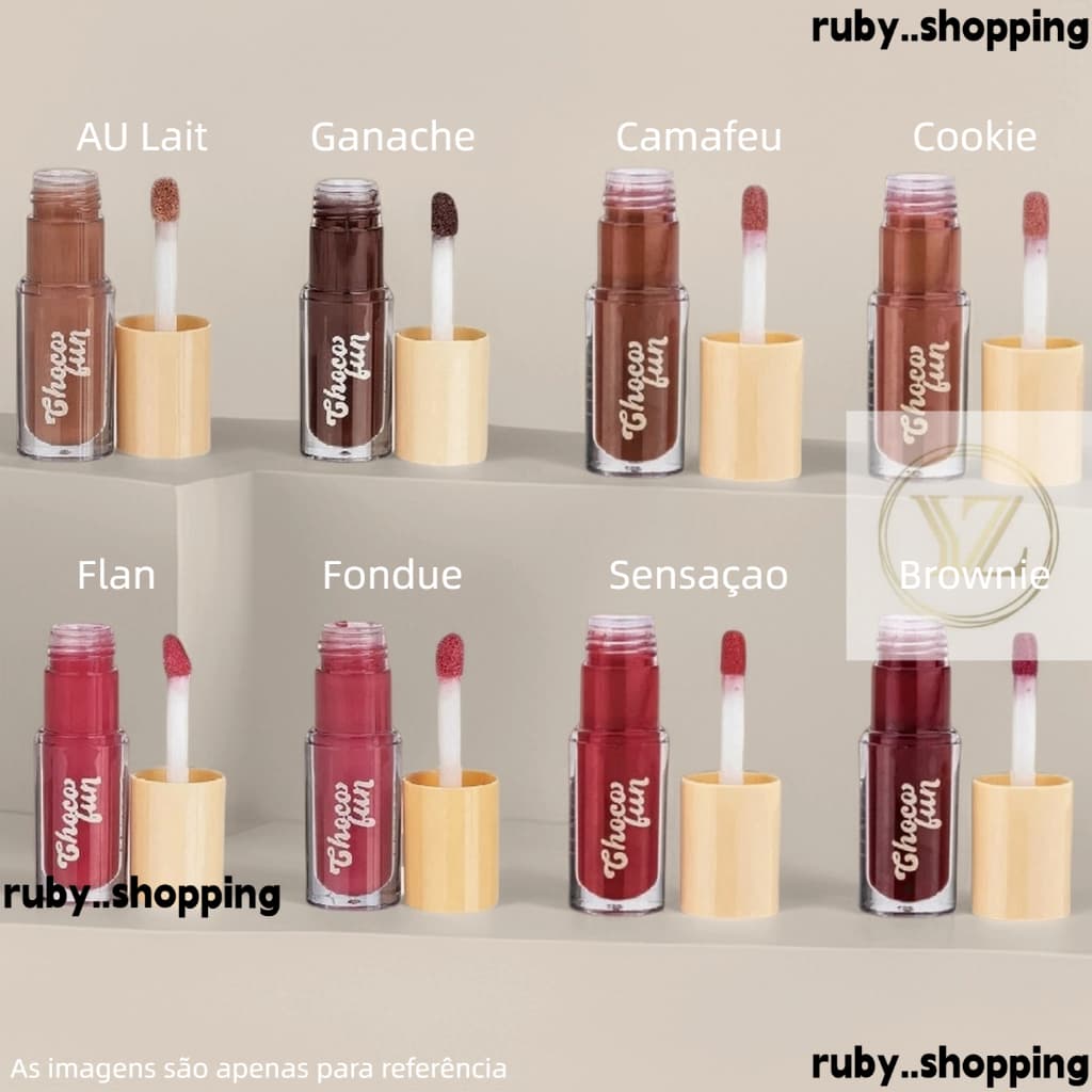 FENZZA LIP TINT CHOCO FUN GLOSS LABIAL GANACHE AU LAIT FLAN FONDUE