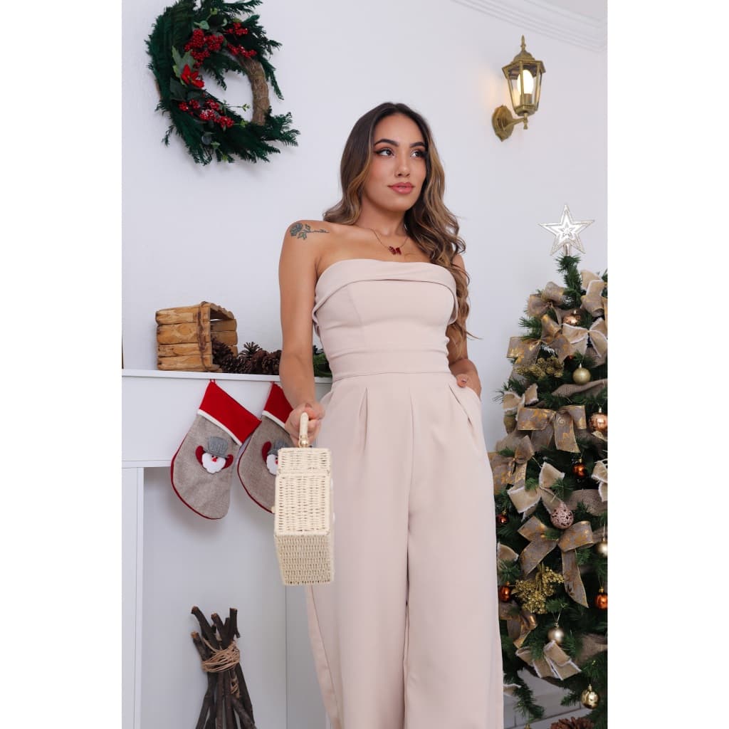 Macacão Dayana/Alfaitaria com bojo/Pantalona/Zyper