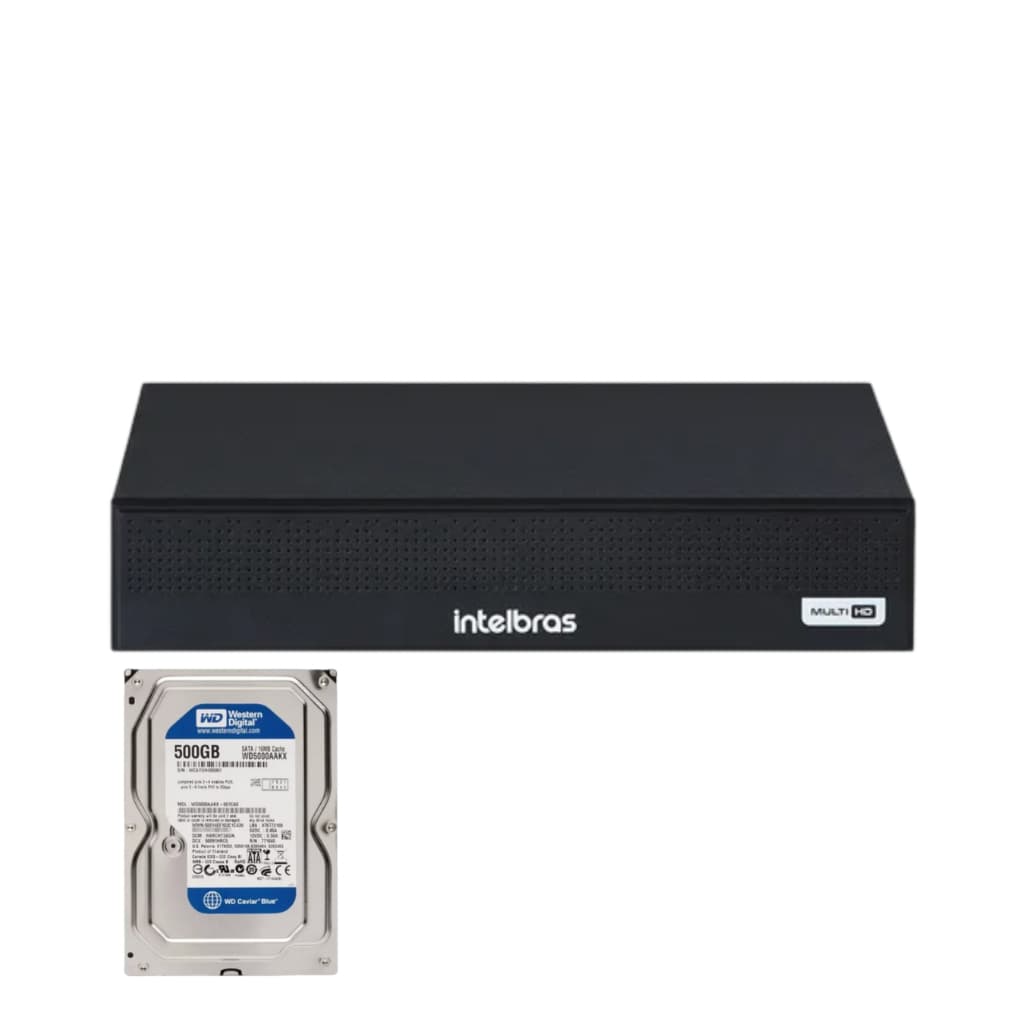 Dvr gravador INTELBRAS 4 canais Full hd + hd 500GB