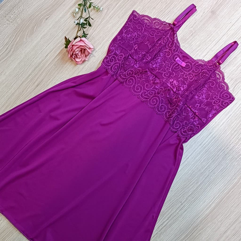 Camisola Confortável Microfibra Renda Sem Bojo Peito Forrado Pijama - 251