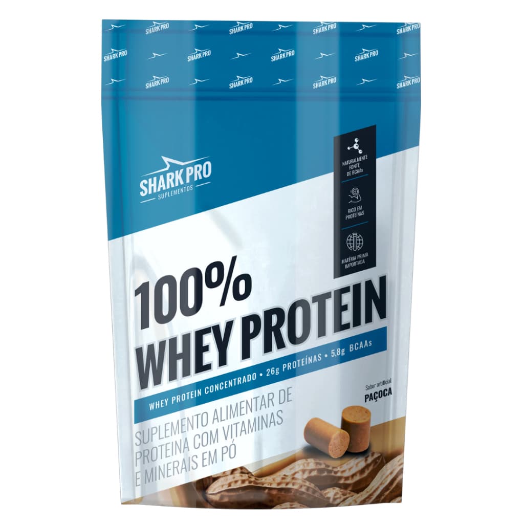 Whey 100% Concentrado Paçoca Refil 900g - SharkPro