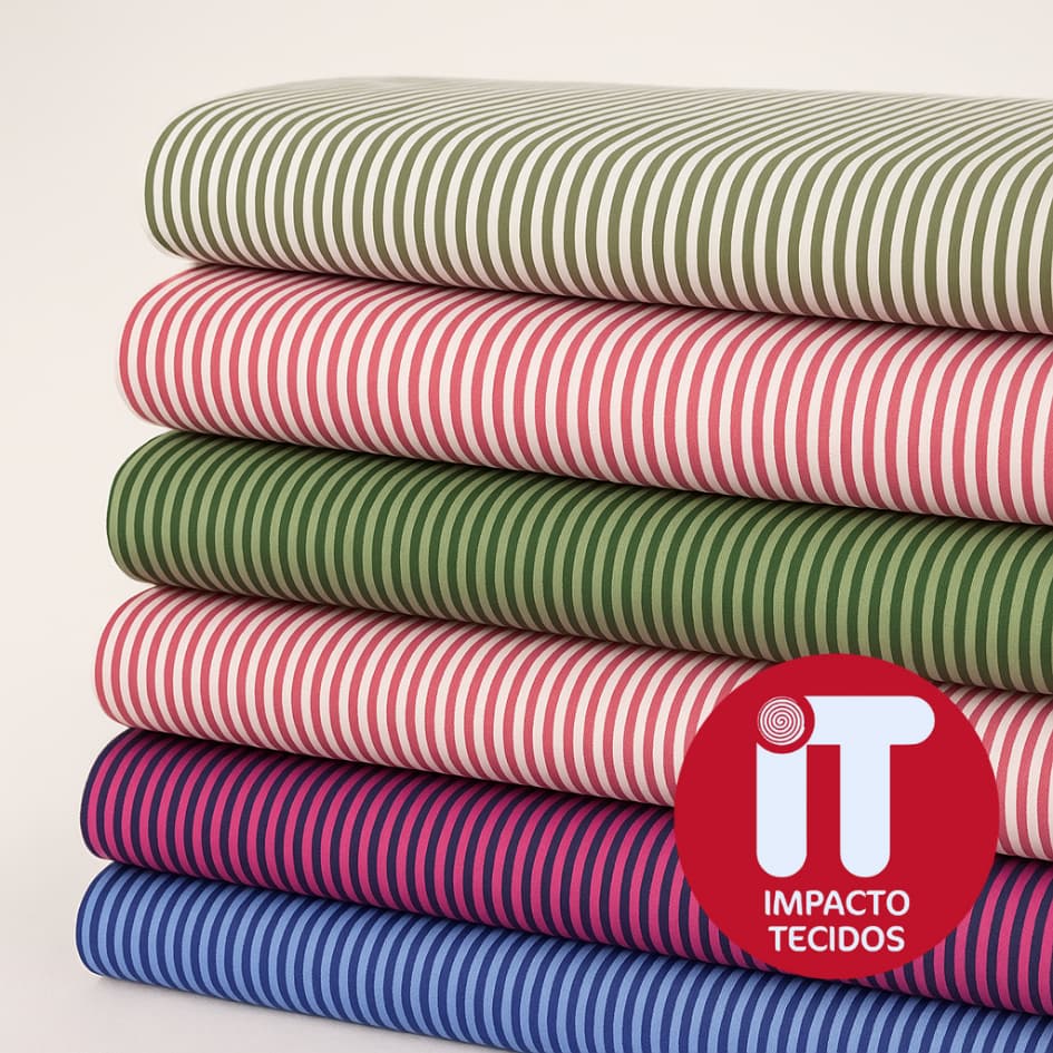 Tecido Tricoline Fio Tinto Listrado 100% Algodão – Qualidade Premium 1 metro x 1,50