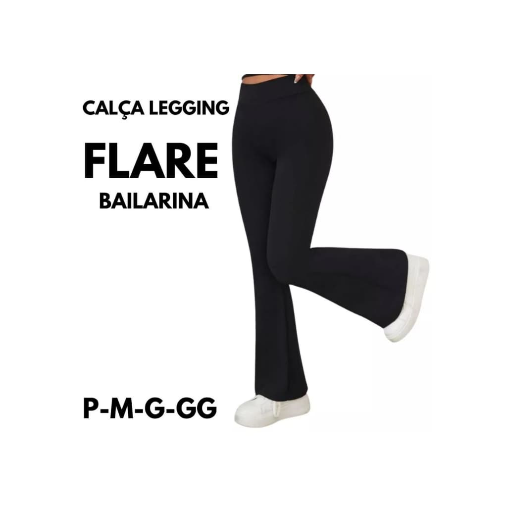 Calça Legging Flare Bailarina Suplex Cintura Alta Modeladora de Bumbum Feminina – Envio Rápido!