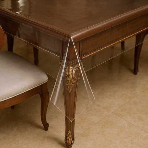 Toalha de plástico Transparente De PVC Para Mesa Retangular 6 Cadeiras Cozinha Fácil de Limpar