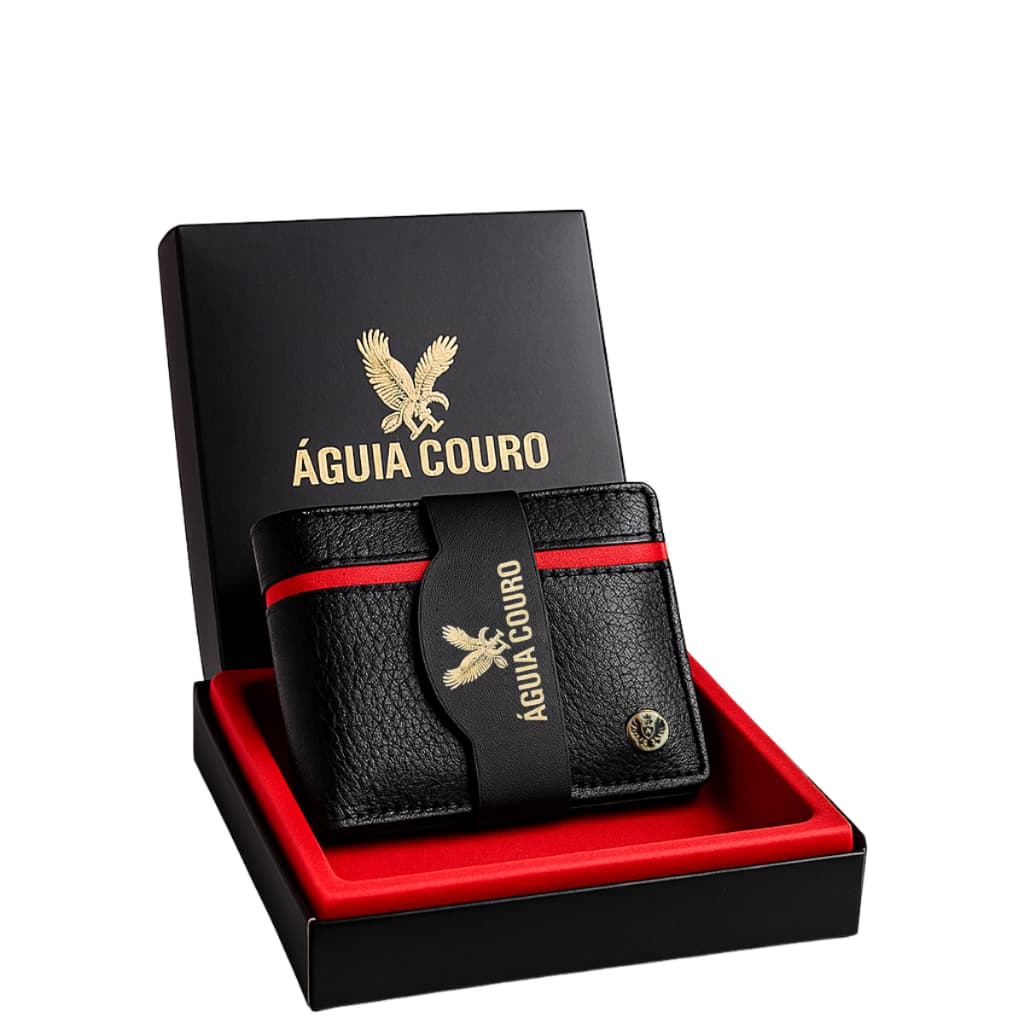 Carteira Masculina Couro Legitimo Luxo Águia Couro Cor Preto Premium Presente Macio Masculino Cartão